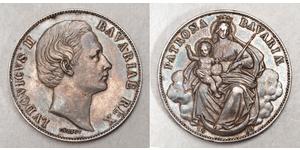 1 Thaler Kingdom of Bavaria (1806 - 1918) Silver Ludwig II of Bavaria (1845 – 1886)