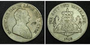 1 Thaler Kingdom of Bavaria (1806 - 1918) Silver Maximilian I Joseph of Bavaria (1756 - 1825)