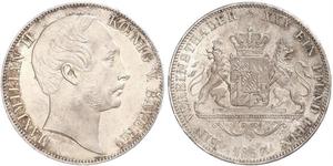 1 Thaler Kingdom of Bavaria (1806 - 1918) Silver Maximilian II of Bavaria (1811 - 1864)