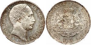 1 Thaler Kingdom of Bavaria (1806 - 1918) Silver Maximilian II of Bavaria (1811 - 1864)