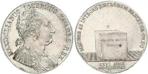 1 Thaler Kingdom of Bavaria (1806 - 1918) Silver Maximilian I Joseph of Bavaria (1756 - 1825)
