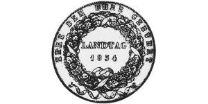 1 Thaler Kingdom of Bavaria (1806 - 1918) Silver Ludwig I of Bavaria (1786 – 1868)