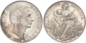 1 Thaler Kingdom of Bavaria (1806 - 1918) Silver Ludwig II of Bavaria (1845 – 1886)