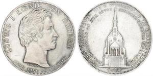1 Thaler Kingdom of Bavaria (1806 - 1918) Silver Ludwig I of Bavaria (1786 – 1868)