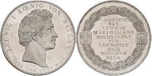 1 Thaler Kingdom of Bavaria (1806 - 1918) Silver Ludwig I of Bavaria (1786 – 1868)