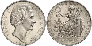 1 Thaler Kingdom of Bavaria (1806 - 1918) Silver Ludwig II of Bavaria (1845 – 1886)