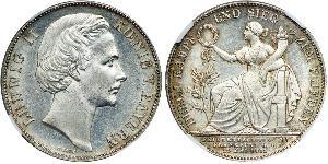 1 Thaler Kingdom of Bavaria (1806 - 1918) Silver Ludwig II of Bavaria (1845 – 1886)