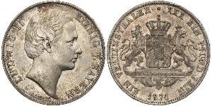 1 Thaler Kingdom of Bavaria (1806 - 1918) Silver Ludwig II of Bavaria (1845 – 1886)