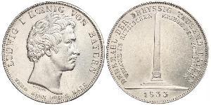 1 Thaler Kingdom of Bavaria (1806 - 1918) Silver Ludwig I of Bavaria (1786 – 1868)