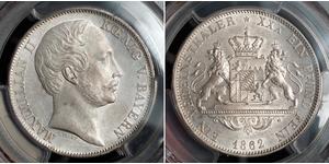 1 Thaler Kingdom of Bavaria (1806 - 1918) Silver Maximilian II of Bavaria (1811 - 1864)