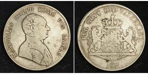 1 Thaler Kingdom of Bavaria (1806 - 1918) Silver Maximilian I Joseph of Bavaria (1756 - 1825)