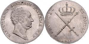 1 Thaler Kingdom of Bavaria (1806 - 1918) Silver Maximilian I Joseph of Bavaria (1756 - 1825)
