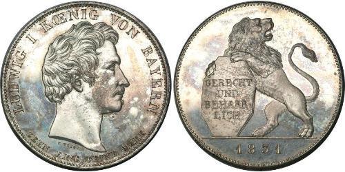 1 Thaler Kingdom of Bavaria (1806 - 1918) Silver Ludwig I of Bavaria (1786 – 1868)