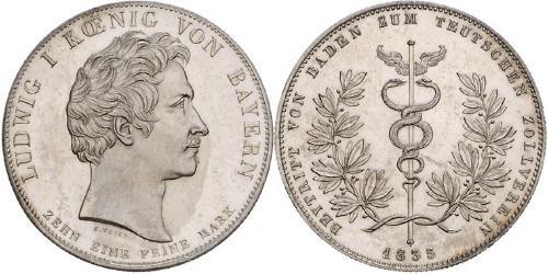 1 Thaler Kingdom of Bavaria (1806 - 1918) Silver Ludwig I of Bavaria (1786 – 1868)