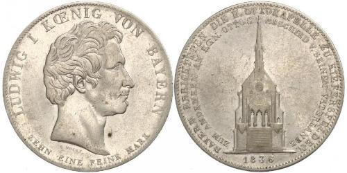 1 Thaler Kingdom of Bavaria (1806 - 1918) Silver Ludwig I of Bavaria (1786 – 1868)