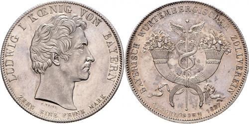 1 Thaler Kingdom of Bavaria (1806 - 1918) Silver Ludwig I of Bavaria (1786 – 1868)