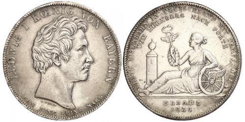 1 Thaler Kingdom of Bavaria (1806 - 1918) Silver Ludwig I of Bavaria (1786 – 1868)