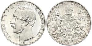 1 Thaler Kingdom of Hanover (1814 - 1866) Silver George V of Hanover (1819 - 1878)