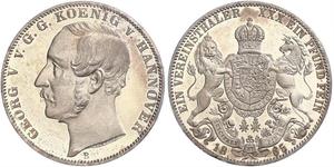 1 Thaler Kingdom of Hanover (1814 - 1866) Silver George V of Hanover (1819 - 1878)