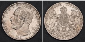 1 Thaler Kingdom of Hanover (1814 - 1866) Silver George V of Hanover (1819 - 1878)