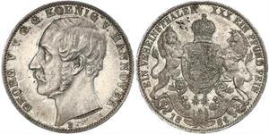 1 Thaler Kingdom of Hanover (1814 - 1866) Silver George V of Hanover (1819 - 1878)
