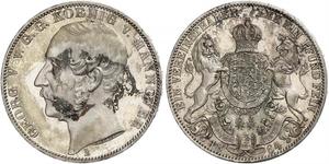 1 Thaler Kingdom of Hanover (1814 - 1866) Silver George V of Hanover (1819 - 1878)