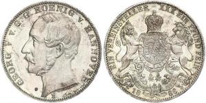 1 Thaler Kingdom of Hanover (1814 - 1866) Silver George V of Hanover (1819 - 1878)