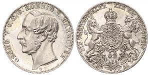 1 Thaler Kingdom of Hanover (1814 - 1866) Silver George V of Hanover (1819 - 1878)