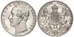 1 Thaler Kingdom of Hanover (1814 - 1866) Silver George V of Hanover (1819 - 1878)