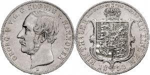 1 Thaler Kingdom of Hanover (1814 - 1866) Silver George V of Hanover (1819 - 1878)