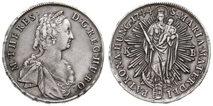 1 Thaler Kingdom of Hungary (1000-1918) Silver Maria Theresa of Austria (1717 - 1780)