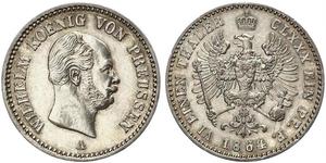 1 Thaler Kingdom of Prussia (1701-1918) Silver Wilhelm I, German Emperor (1797-1888)