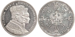 1 Thaler Kingdom of Prussia (1701-1918) Silver Wilhelm I, German Emperor (1797-1888)