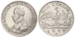 1 Thaler Kingdom of Prussia (1701-1918) Silver Frederick William III of Prussia (1770 -1840)
