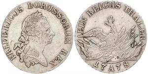 1 Thaler Kingdom of Prussia (1701-1918) Silver Frederick II of Prussia (1712 – 1786)