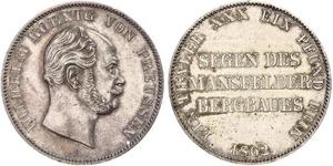 1 Thaler Kingdom of Prussia (1701-1918) Silver Wilhelm I, German Emperor (1797-1888)