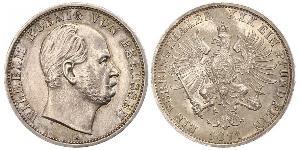 1 Thaler Kingdom of Prussia (1701-1918) Silver Wilhelm I, German Emperor (1797-1888)