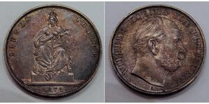 1 Thaler Kingdom of Prussia (1701-1918) Silver Wilhelm I, German Emperor (1797-1888)