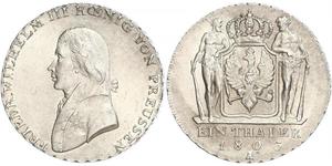 1 Thaler Kingdom of Prussia (1701-1918) Silver Frederick William III of Prussia (1770 -1840)