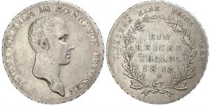1 Thaler Kingdom of Prussia (1701-1918) Silver Frederick William III of Prussia (1770 -1840)