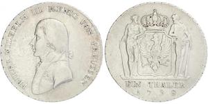 1 Thaler Kingdom of Prussia (1701-1918) Silver Frederick William III of Prussia (1770 -1840)