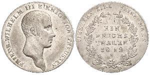 1 Thaler Kingdom of Prussia (1701-1918) Silver Frederick William III of Prussia (1770 -1840)