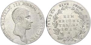 1 Thaler Kingdom of Prussia (1701-1918) Silver Frederick William III of Prussia (1770 -1840)
