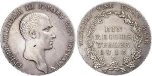 1 Thaler Kingdom of Prussia (1701-1918) Silver Frederick William III of Prussia (1770 -1840)