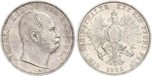 1 Thaler Kingdom of Prussia (1701-1918) Silver Wilhelm I, German Emperor (1797-1888)