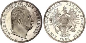 1 Thaler Kingdom of Prussia (1701-1918) Silver Wilhelm I, German Emperor (1797-1888)
