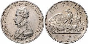1 Thaler Kingdom of Prussia (1701-1918) Silver Frederick William III of Prussia (1770 -1840)