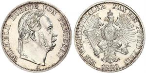 1 Thaler Kingdom of Prussia (1701-1918) Silver Wilhelm I, German Emperor (1797-1888)