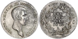 1 Thaler Kingdom of Prussia (1701-1918) Silver Frederick William III of Prussia (1770 -1840)