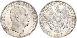 1 Thaler Kingdom of Prussia (1701-1918) Silver Wilhelm I, German Emperor (1797-1888)